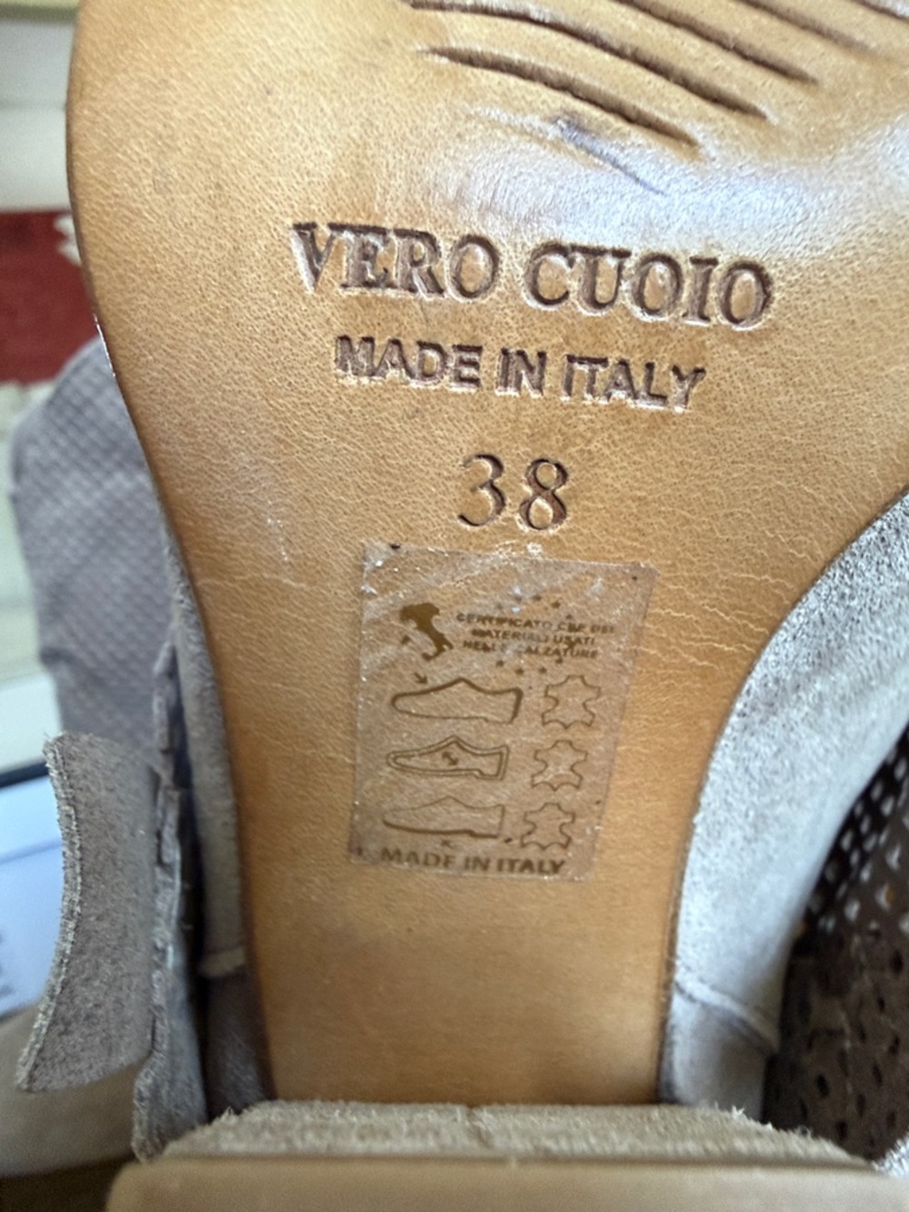 Steve Madden AUBRIELLE Taupe Suede Leather Cuffed Boot -Made in Italy- Size EU38 - Picture 15 of 17